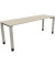 Schreibtisch All in One, manuell höhenverstellbar, 68-82cm (H), 200x60cm (BxT), rechteckig, akazie hell / silberaluminium