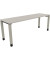 Schreibtisch All in One, manuell höhenverstellbar, 68-82cm (H), 200x60cm (BxT), rechteckig, lichtgrau / silberaluminium