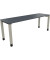 Schreibtisch All in One, manuell höhenverstellbar, 68-82cm (H), 200x60cm (BxT), rechteckig, lavagrau / silberaluminium