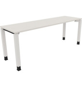 Schreibtisch All in One, manuell höhenverstellbar, 68-82cm (H), 200x60cm (BxT), rechteckig, weiß / weiß
