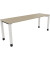 Schreibtisch All in One, manuell höhenverstellbar, 68-82cm (H), 200x60cm (BxT), rechteckig, eiche natur / weiß