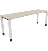 Schreibtisch All in One, manuell höhenverstellbar, 68-82cm (H), 200x60cm (BxT), rechteckig, akazie hell / weiß