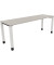 Schreibtisch All in One, manuell höhenverstellbar, 68-82cm (H), 200x60cm (BxT), rechteckig, lichtgrau / weiß