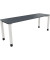Schreibtisch All in One, manuell höhenverstellbar, 68-82cm (H), 200x60cm (BxT), rechteckig, lavagrau / weiß