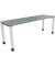 Schreibtisch All in One, manuell höhenverstellbar, 68-82cm (H), 200x60cm (BxT), rechteckig, beton hell / weiß