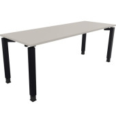 Schreibtisch All in One, manuell höhenverstellbar, 68-82cm (H), 200x70cm (BxT), rechteckig, lichtgrau / anthrazit metallic