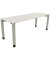 Schreibtisch All in One, manuell höhenverstellbar, 68-82cm (H), 200x70cm (BxT), rechteckig, weiß / silberaluminium