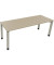 Schreibtisch All in One, manuell höhenverstellbar, 68-82cm (H), 200x70cm (BxT), rechteckig, eiche natur / silberaluminium