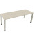 Schreibtisch All in One, manuell höhenverstellbar, 68-82cm (H), 200x70cm (BxT), rechteckig, akazie hell / silberaluminium
