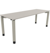 Schreibtisch All in One, manuell höhenverstellbar, 68-82cm (H), 200x70cm (BxT), rechteckig, lichtgrau / silberaluminium