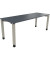 Schreibtisch All in One, manuell höhenverstellbar, 68-82cm (H), 200x70cm (BxT), rechteckig, lavagrau / silberaluminium