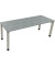 Schreibtisch All in One, manuell höhenverstellbar, 68-82cm (H), 200x70cm (BxT), rechteckig, beton hell / silberaluminium