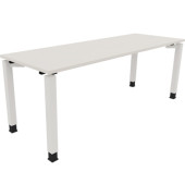 Schreibtisch All in One, manuell höhenverstellbar, 68-82cm (H), 200x70cm (BxT), rechteckig, weiß / weiß