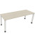 Schreibtisch All in One, manuell höhenverstellbar, 68-82cm (H), 200x70cm (BxT), rechteckig, akazie hell / weiß