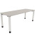 Schreibtisch All in One, manuell höhenverstellbar, 68-82cm (H), 200x70cm (BxT), rechteckig, lichtgrau / weiß