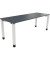 Schreibtisch All in One, manuell höhenverstellbar, 68-82cm (H), 200x70cm (BxT), rechteckig, lavagrau / weiß