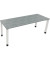 Schreibtisch All in One, manuell höhenverstellbar, 68-82cm (H), 200x70cm (BxT), rechteckig, beton hell / weiß