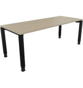 Schreibtisch All in One, manuell höhenverstellbar, 68-82cm (H), 200x80cm (BxT), rechteckig, eiche natur / anthrazit metallic