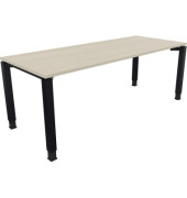 Schreibtisch All in One, manuell höhenverstellbar, 68-82cm (H), 200x80cm (BxT), rechteckig, akazie hell / anthrazit metallic