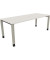 Schreibtisch All in One, manuell höhenverstellbar, 68-82cm (H), 200x80cm (BxT), rechteckig, weiß / silberaluminium