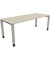 Schreibtisch All in One, manuell höhenverstellbar, 68-82cm (H), 200x80cm (BxT), rechteckig, akazie hell / silberaluminium