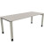 Schreibtisch All in One, manuell höhenverstellbar, 68-82cm (H), 200x80cm (BxT), rechteckig, lichtgrau / silberaluminium