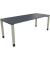 Schreibtisch All in One, manuell höhenverstellbar, 68-82cm (H), 200x80cm (BxT), rechteckig, lavagrau / silberaluminium