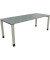 Schreibtisch All in One, manuell höhenverstellbar, 68-82cm (H), 200x80cm (BxT), rechteckig, beton hell / silberaluminium