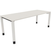 Schreibtisch All in One, manuell höhenverstellbar, 68-82cm (H), 200x80cm (BxT), rechteckig, weiß / weiß