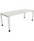 Schreibtisch All in One, manuell höhenverstellbar, 68-82cm (H), 200x80cm (BxT), rechteckig, weiß / weiß
