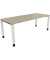 Schreibtisch All in One, manuell höhenverstellbar, 68-82cm (H), 200x80cm (BxT), rechteckig, eiche natur / weiß