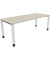 Schreibtisch All in One, manuell höhenverstellbar, 68-82cm (H), 200x80cm (BxT), rechteckig, akazie hell / weiß