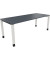 Schreibtisch All in One, manuell höhenverstellbar, 68-82cm (H), 200x80cm (BxT), rechteckig, lavagrau / weiß