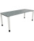 Schreibtisch All in One, manuell höhenverstellbar, 68-82cm (H), 200x80cm (BxT), rechteckig, beton hell / weiß