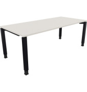 Schreibtisch All in One, manuell höhenverstellbar, 68-82cm (H), 200x90cm (BxT), rechteckig, weiß / anthrazit metallic
