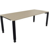 Schreibtisch All in One, manuell höhenverstellbar, 68-82cm (H), 200x90cm (BxT), rechteckig, eiche natur / anthrazit metallic