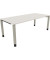 Schreibtisch All in One, manuell höhenverstellbar, 68-82cm (H), 200x90cm (BxT), rechteckig, weiß / silberaluminium