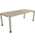 Schreibtisch All in One, manuell höhenverstellbar, 68-82cm (H), 200x90cm (BxT), rechteckig, eiche natur / silberaluminium