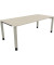 Schreibtisch All in One, manuell höhenverstellbar, 68-82cm (H), 200x90cm (BxT), rechteckig, akazie hell / silberaluminium