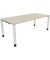Schreibtisch All in One, manuell höhenverstellbar, 68-82cm (H), 200x90cm (BxT), rechteckig, akazie hell / weiß
