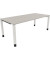Schreibtisch All in One, manuell höhenverstellbar, 68-82cm (H), 200x90cm (BxT), rechteckig, lichtgrau / weiß