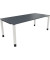 Schreibtisch All in One, manuell höhenverstellbar, 68-82cm (H), 200x90cm (BxT), rechteckig, lavagrau / weiß