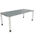 Schreibtisch All in One, manuell höhenverstellbar, 68-82cm (H), 200x90cm (BxT), rechteckig, beton hell / weiß