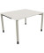 Schreibtisch All in One, manuell höhenverstellbar, 68-82cm (H), 120x100cm (BxT), rechteckig, weiß / silberaluminium