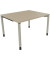 Schreibtisch All in One, manuell höhenverstellbar, 68-82cm (H), 120x100cm (BxT), rechteckig, eiche natur / silberaluminium