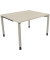 Schreibtisch All in One, manuell höhenverstellbar, 68-82cm (H), 120x100cm (BxT), rechteckig, akazie hell / silberaluminium