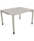 Schreibtisch All in One, manuell höhenverstellbar, 68-82cm (H), 120x100cm (BxT), rechteckig, lichtgrau / silberaluminium