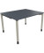 Schreibtisch All in One, manuell höhenverstellbar, 68-82cm (H), 120x100cm (BxT), rechteckig, lavagrau / silberaluminium