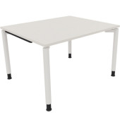 Schreibtisch All in One, manuell höhenverstellbar, 68-82cm (H), 120x100cm (BxT), rechteckig, weiß / weiß