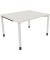 Schreibtisch All in One, manuell höhenverstellbar, 68-82cm (H), 120x100cm (BxT), rechteckig, weiß / weiß